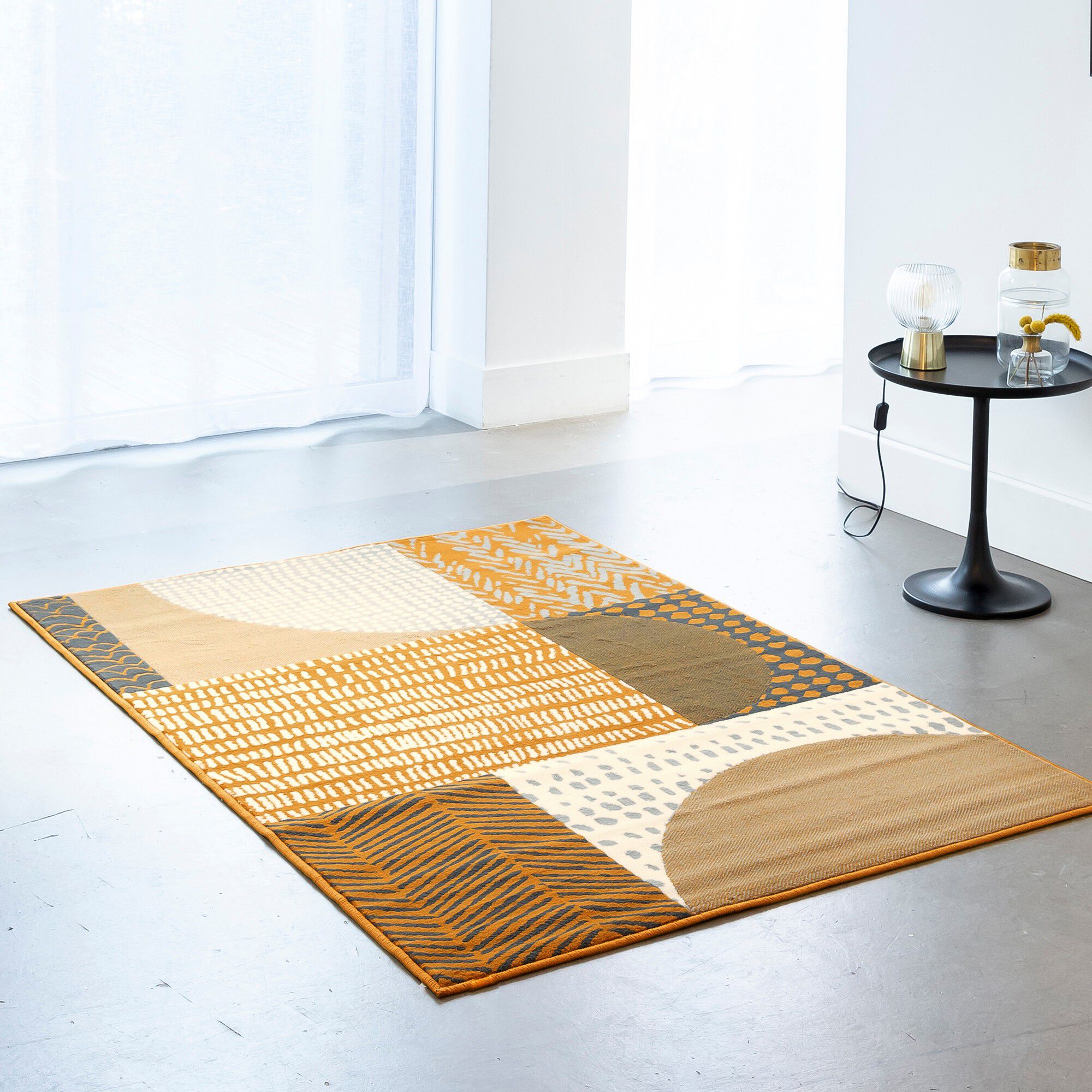 Tapis décoratif motif géométrique