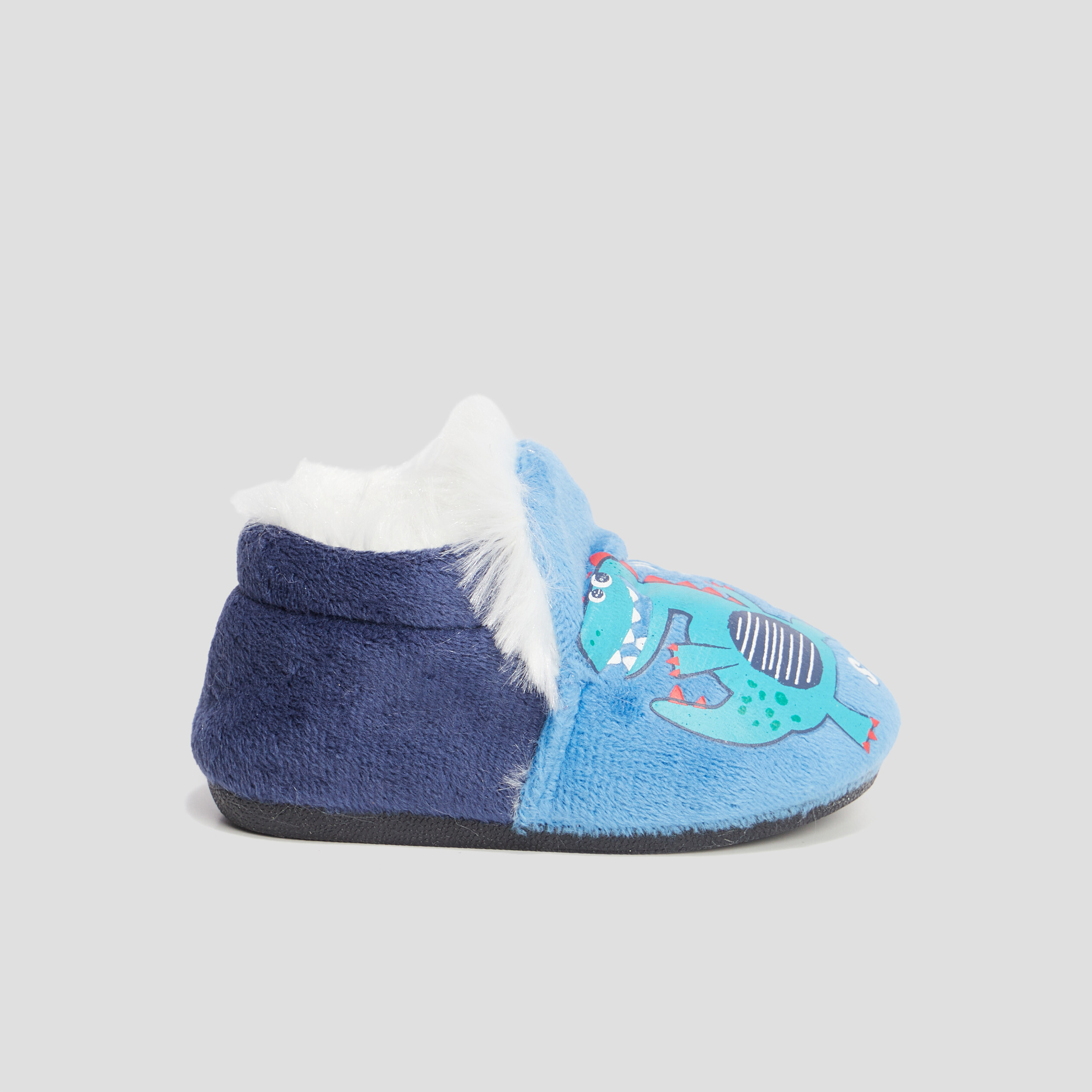 Chaussons sans gêne fourrés bleu bébé garçon | La Halle