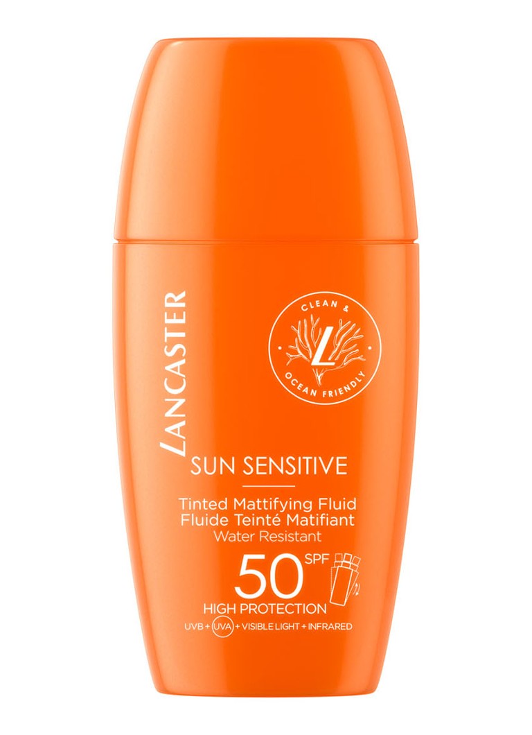 Fluid matifiant Lancaster Sun Sensitive cu culoare SPF50 - Protecție solară cu culoare