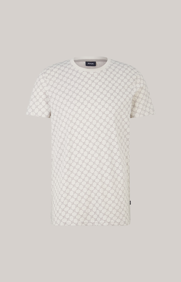 Loungewear T-Shirt in Offwhite/Grau gemustert