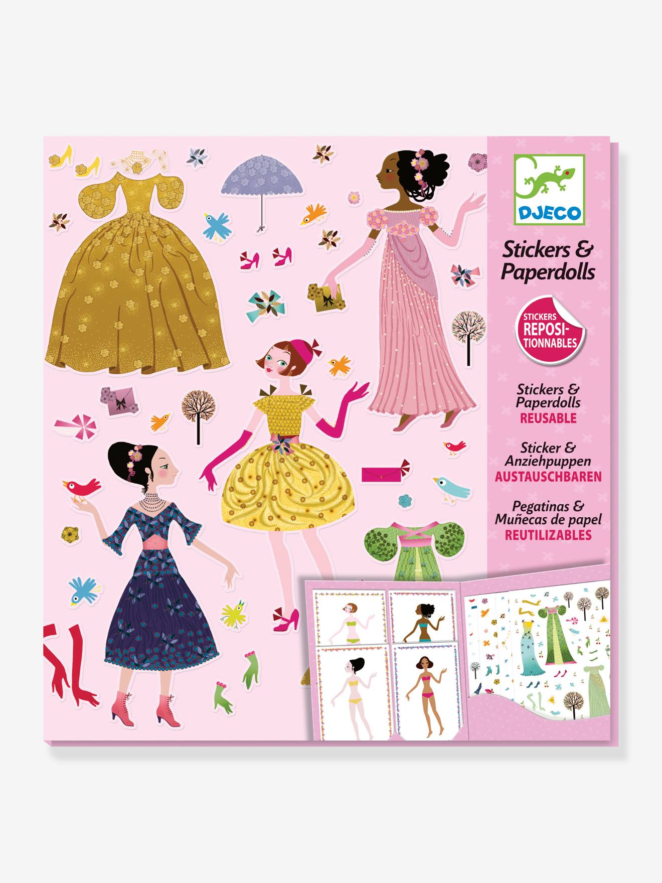 Stickers repositionnables Robes des 4 saisons DJECO rose