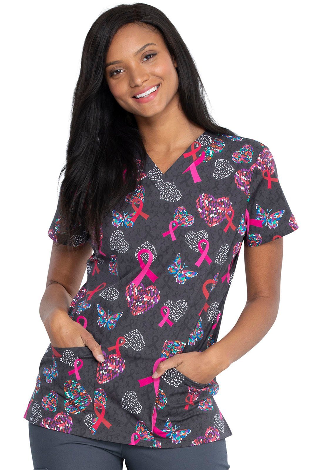 Dickies Funktionsbluse Bunt bedruckter Damen Kasack Kasack mit Motiv