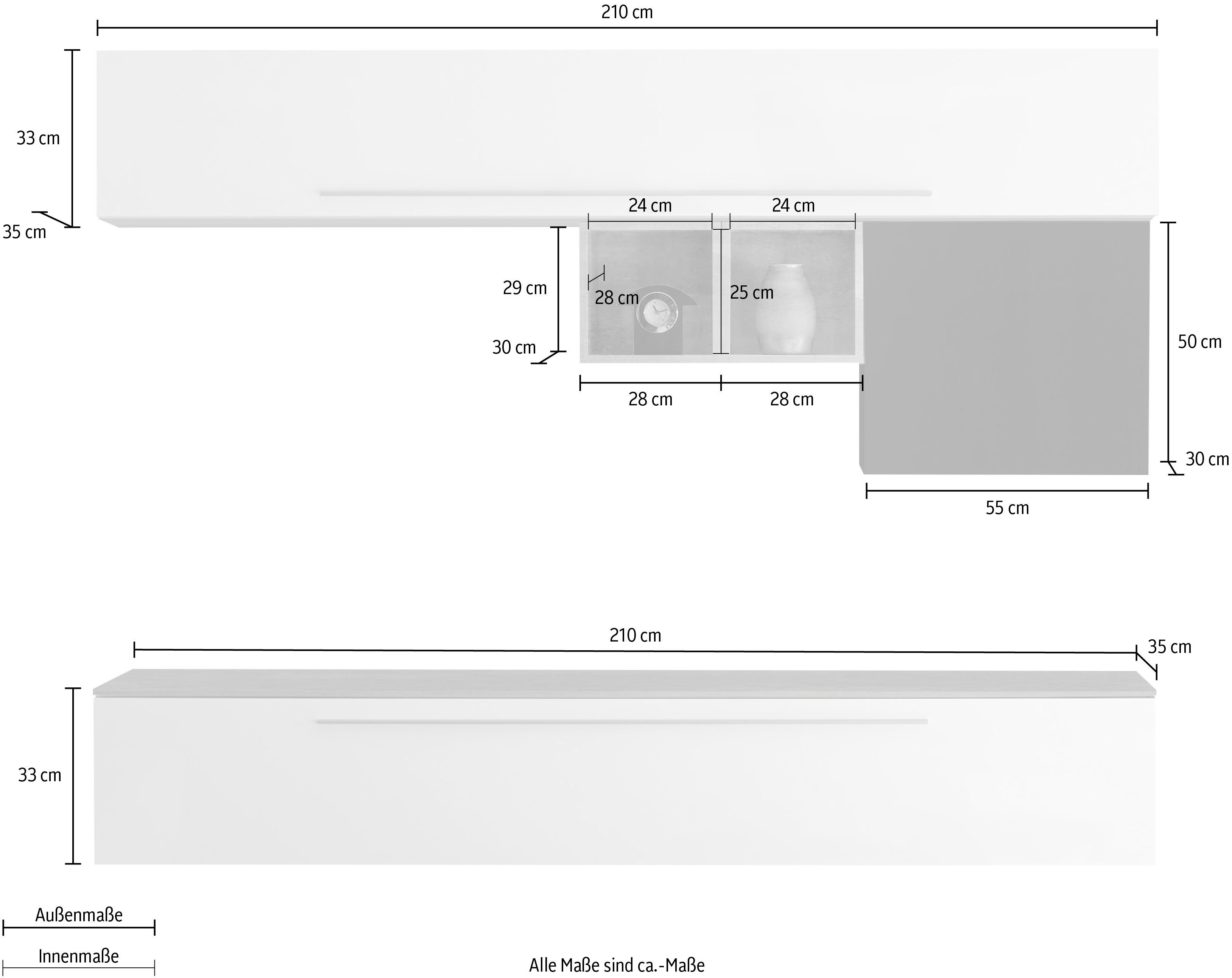LC Wohnwand Infinity, (Set, 4-St)