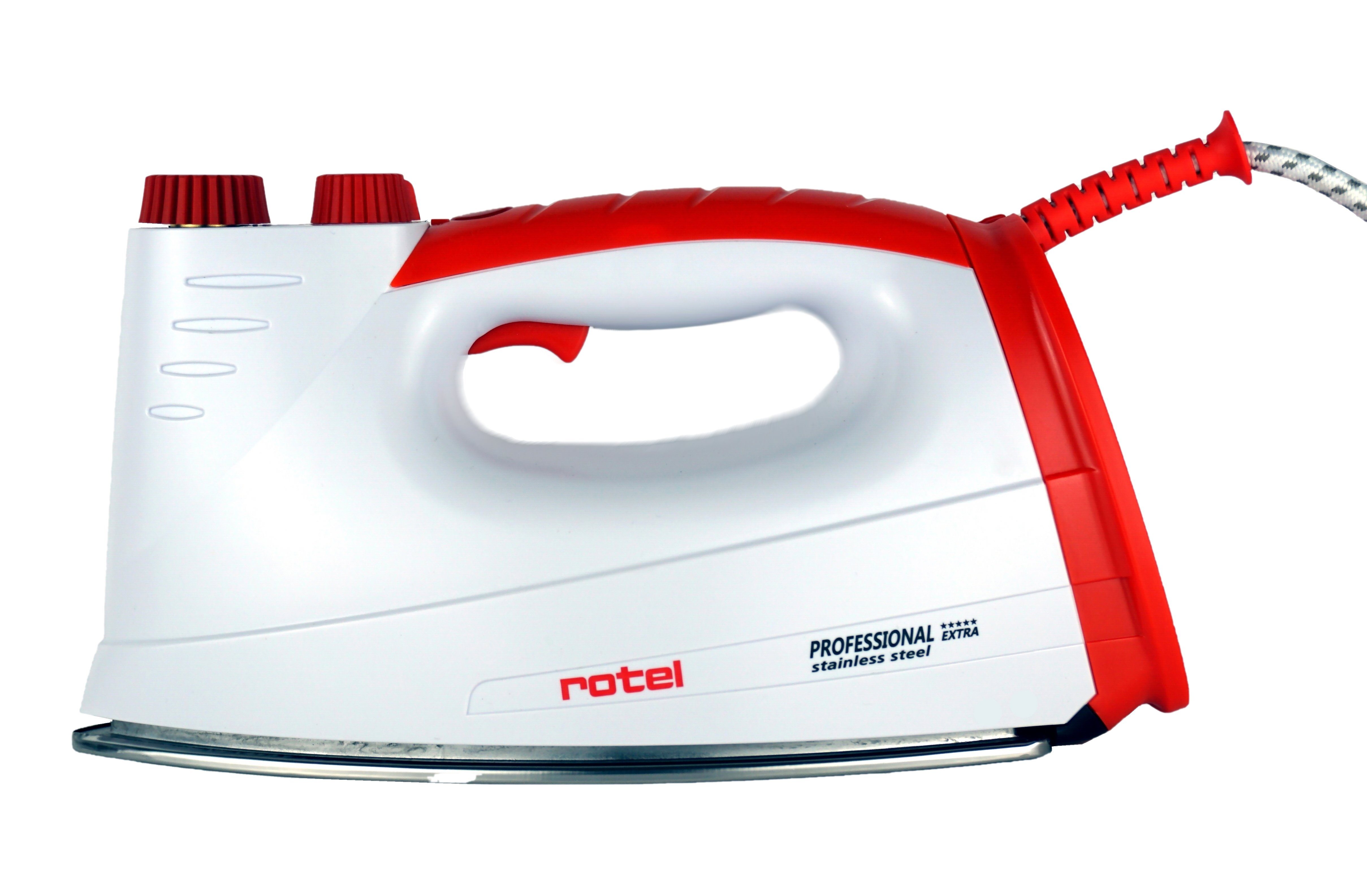 Rotel Dampfbügeleisen Professional Extra Edelstahlsohle 800 W in Rot