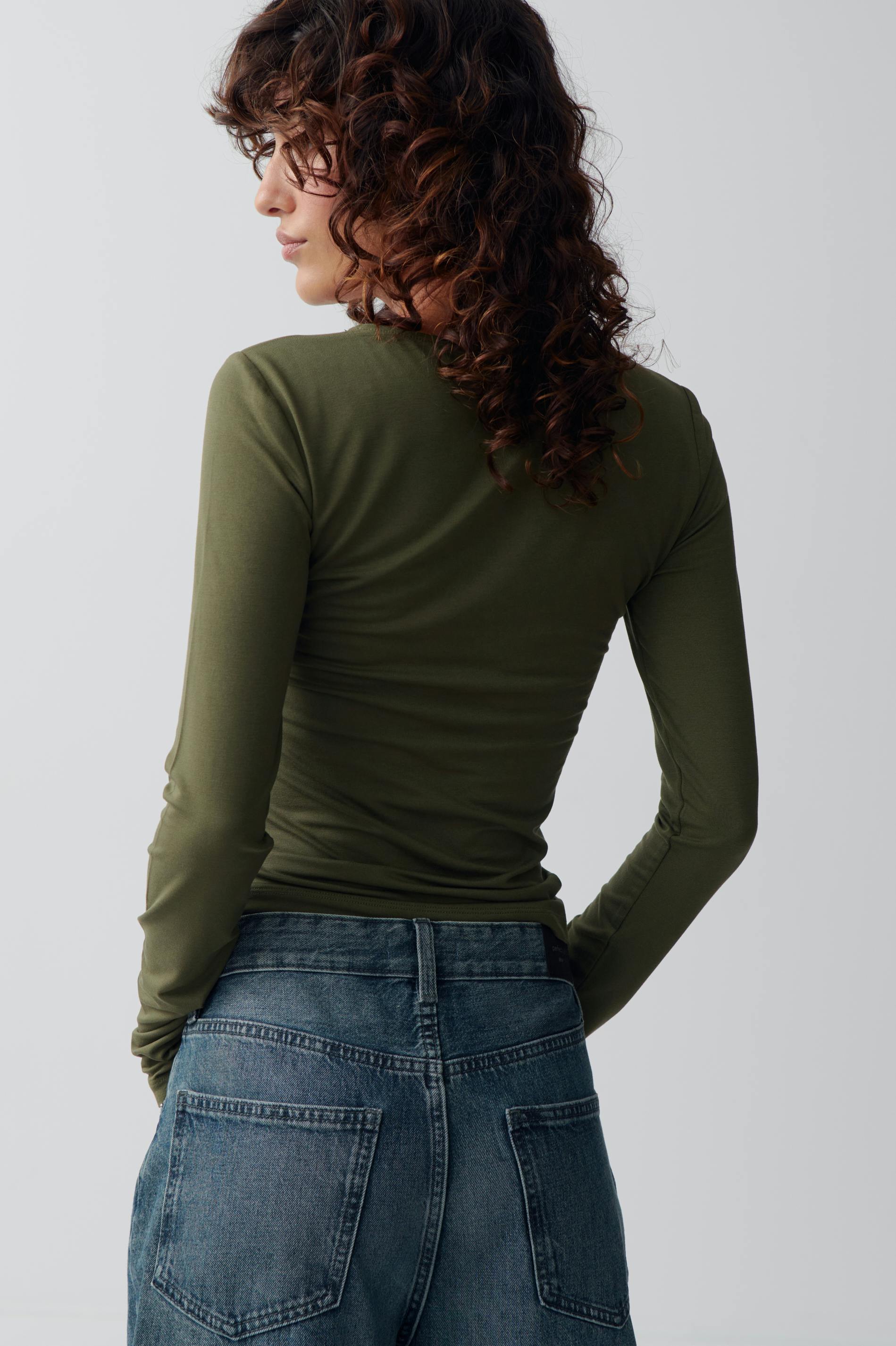 Soft touch crew neck top