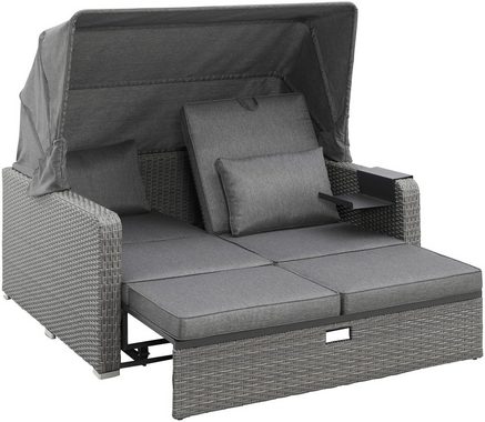 KONIFERA Loungebett Sylt, 8 Teile, Sofa, Zierkissen, Hängetisch mit klappbarem Dach