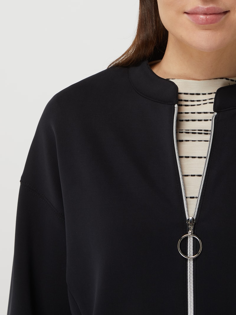 Sweatjacke aus Modalmischung in marineblau