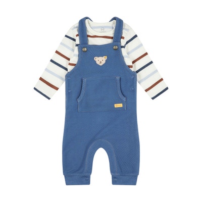 Set Hose + T-Shirt langarm, mittelblau für Jungs