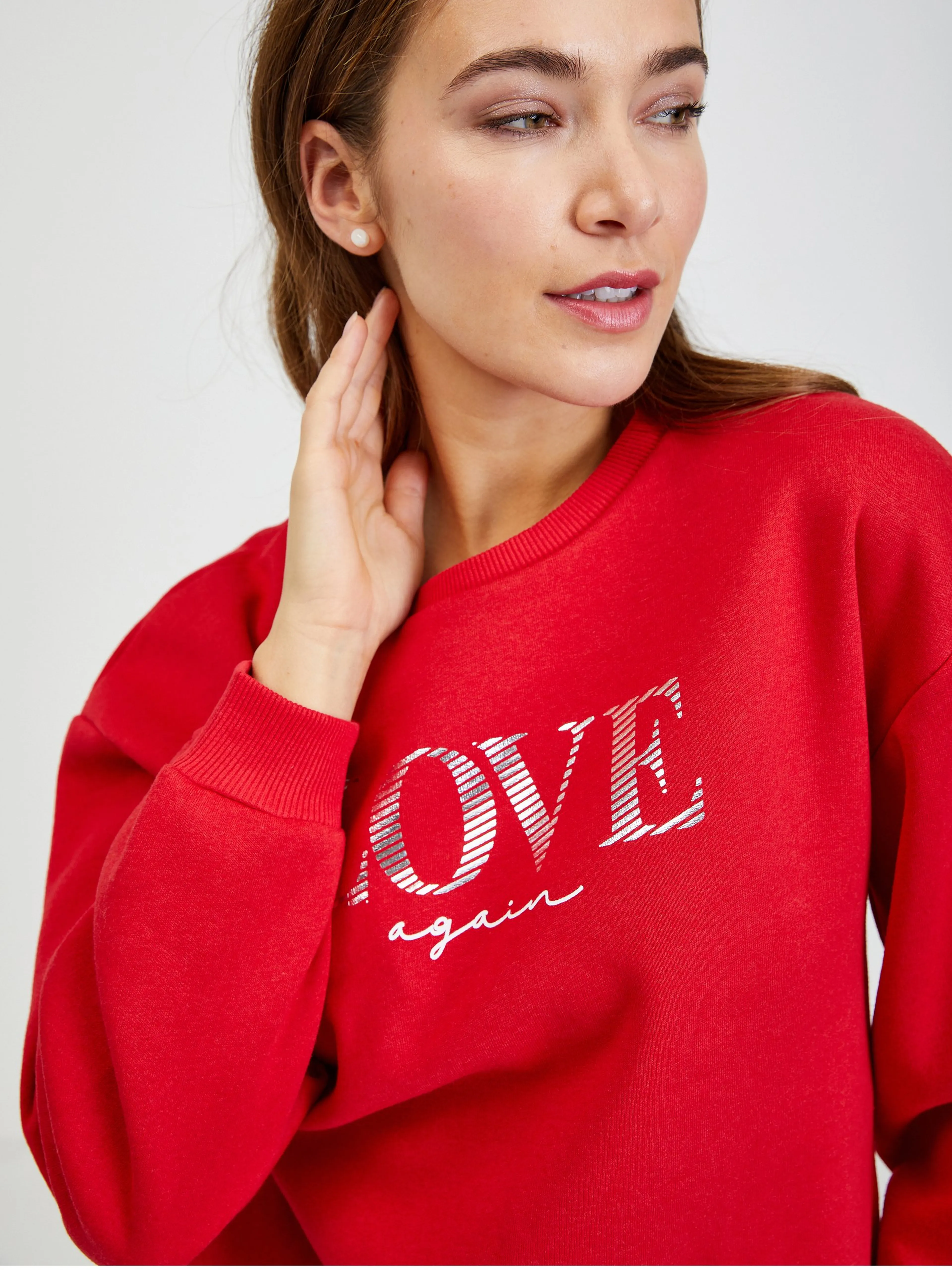 Rotes lockeres Damen Sweatshirt ORSAY