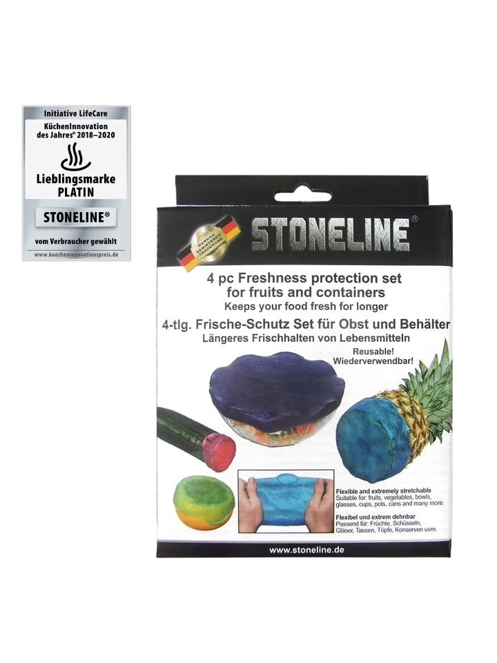 Stoneline Silikon Frischhaltedeckel 4,5/7/11/14 cm Set 4-teilig in Bunt günstig kaufen onesize