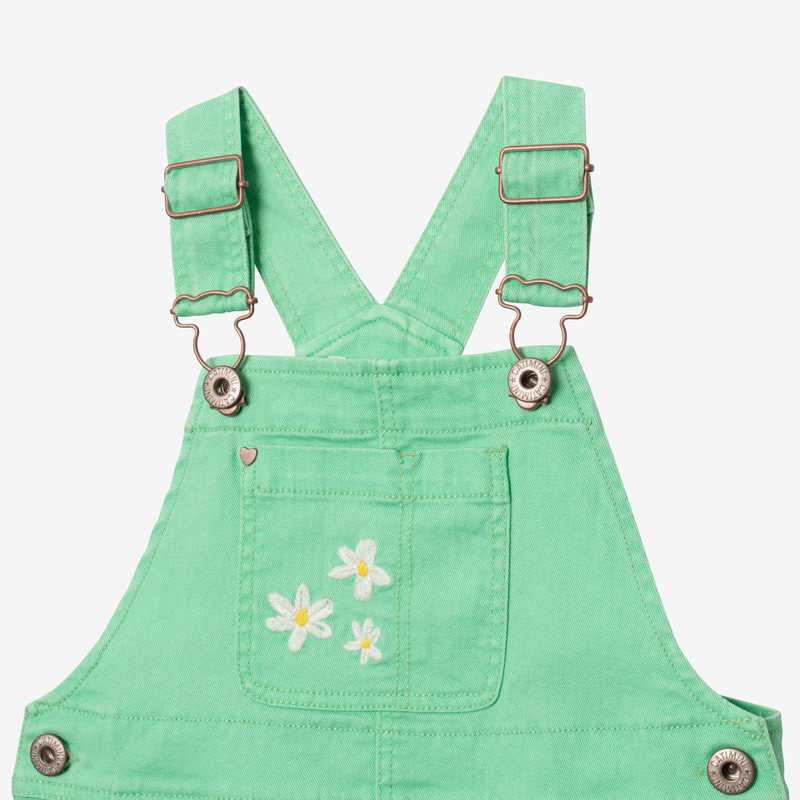 Robe-salopette fille brodée verte Catimini