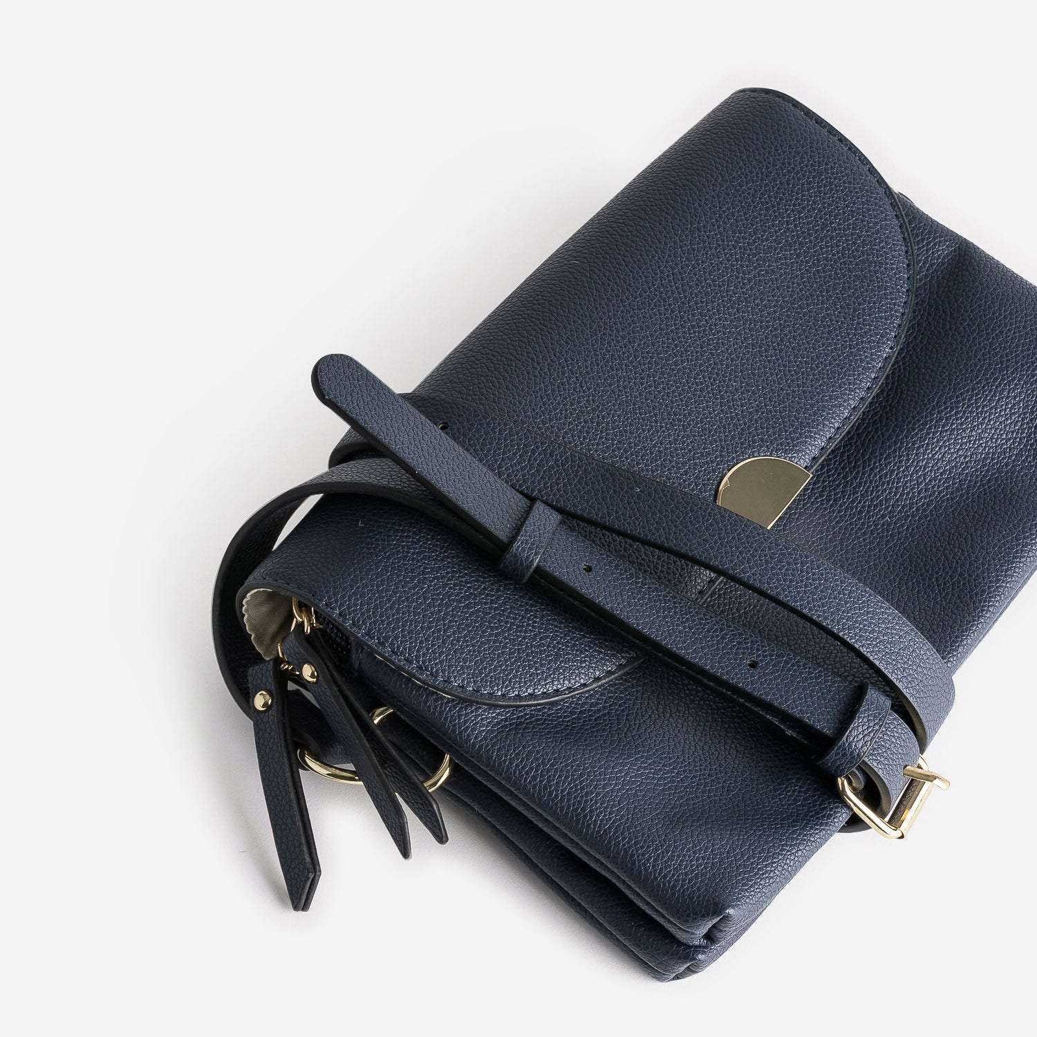 Sac bandoulière marine à double compartiment