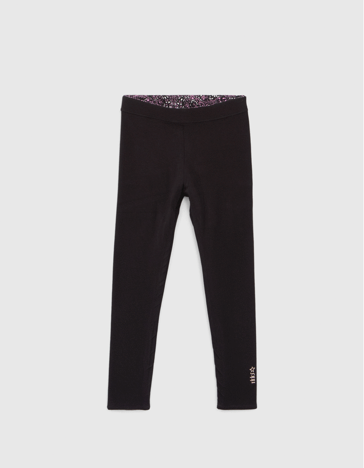 Leggings réversible imprimé cachemire et noir fille