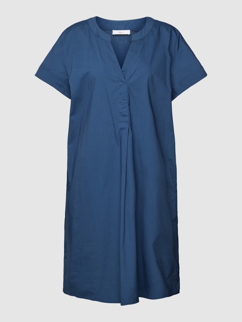 Tunikakleid in Minilänge mit Tunikakragen in blau