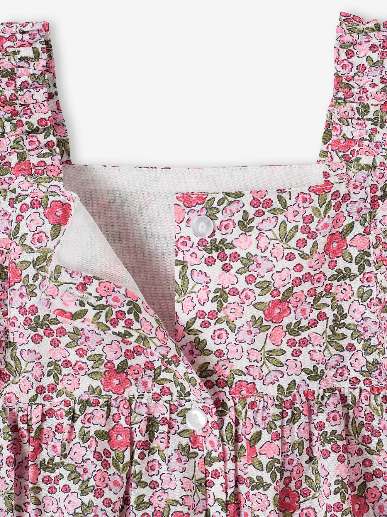 Vertbaudet Baby Volantkleid - rosa kariert