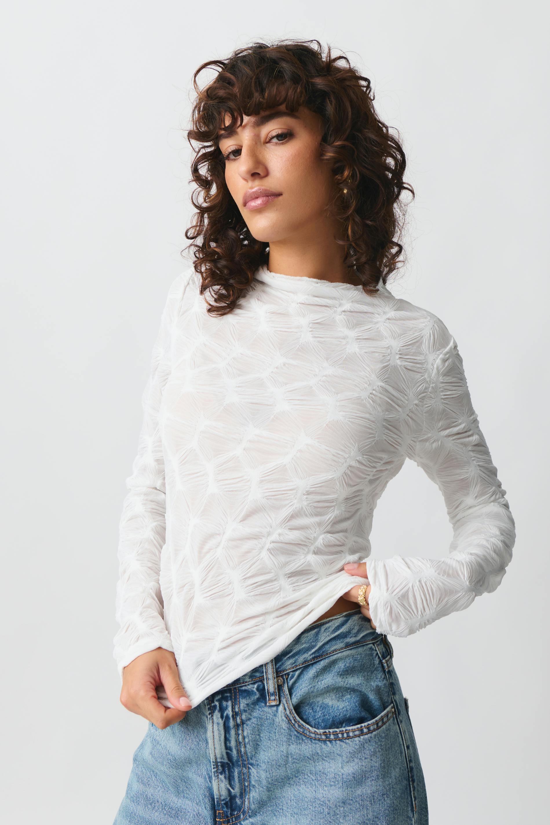 Structured long sleeve top