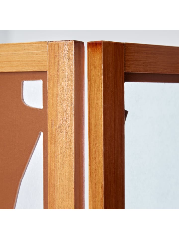 Homestyle4u 3-tlg. Paravent in Braun 130x175 günstig kaufen onesize