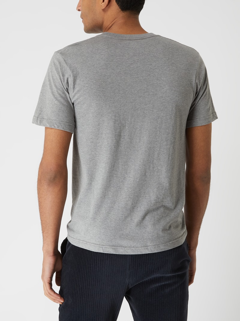 T-Shirt aus Baumwolle im 2er-Pack Modell 'Aiden' in mittelgrau meliert