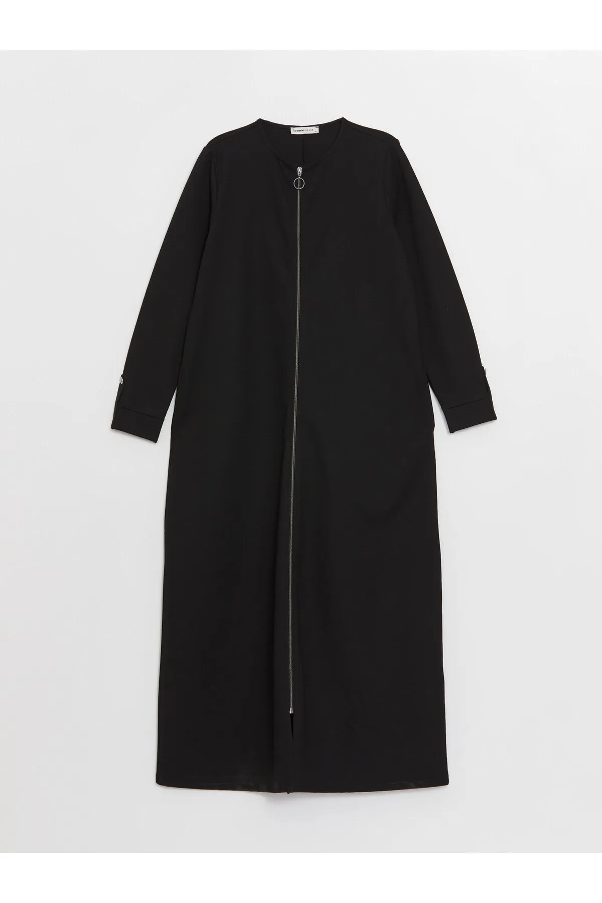 LC Waikiki  Einfarbige langärmlige Damen-Abaya mit Rundhalsausschnitt