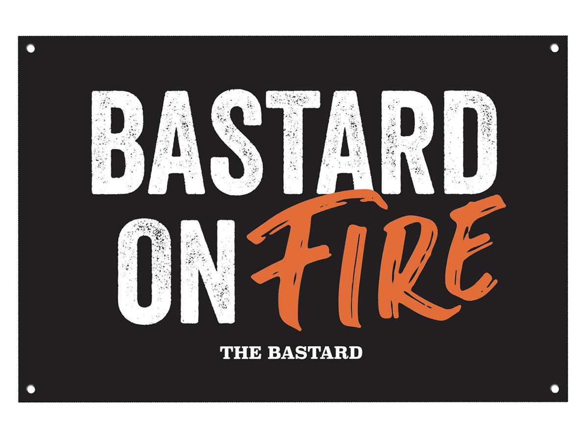 The Bastard Man Cave Bastard On Fire Blechschild