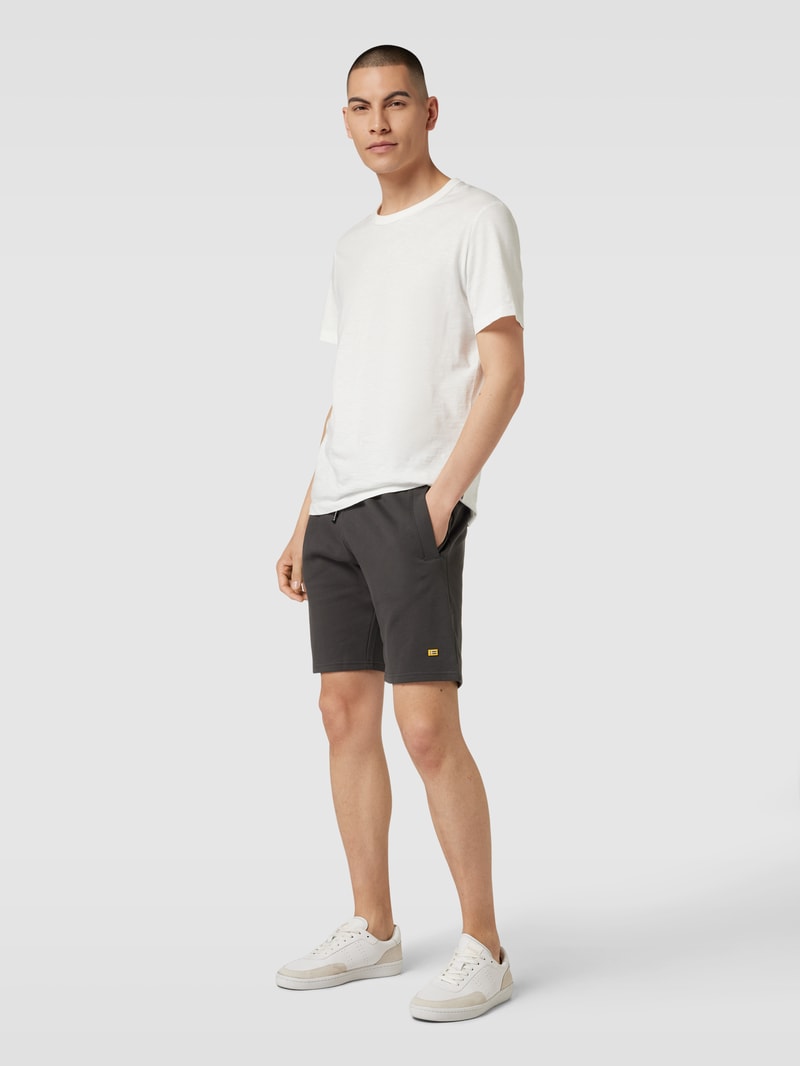 Sweatshorts aus Baumwolle mit Label-Detail in anthrazit