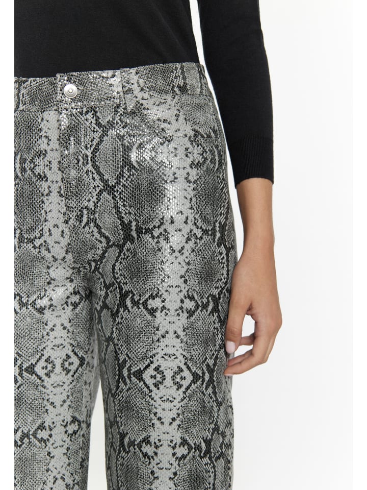 faina Lederhose in Grau Schlange günstig kaufen