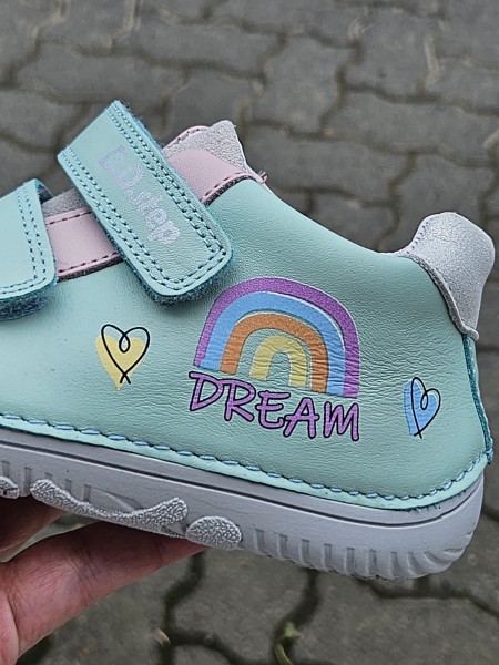 DD Step ~ Leder MidCut Klettschuh ~ UV Mint Rainbow
