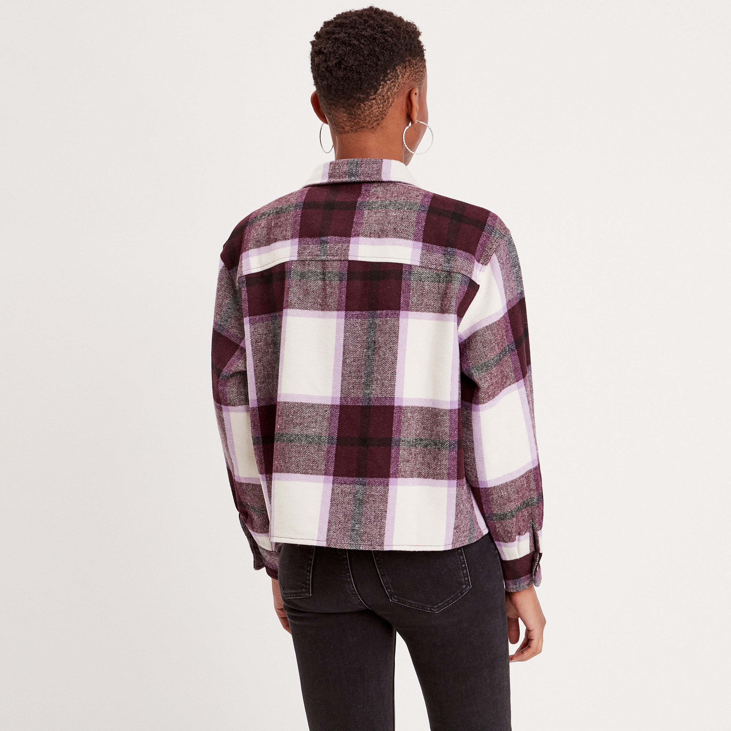 Chemise manches longues violet femme | Cache Cache