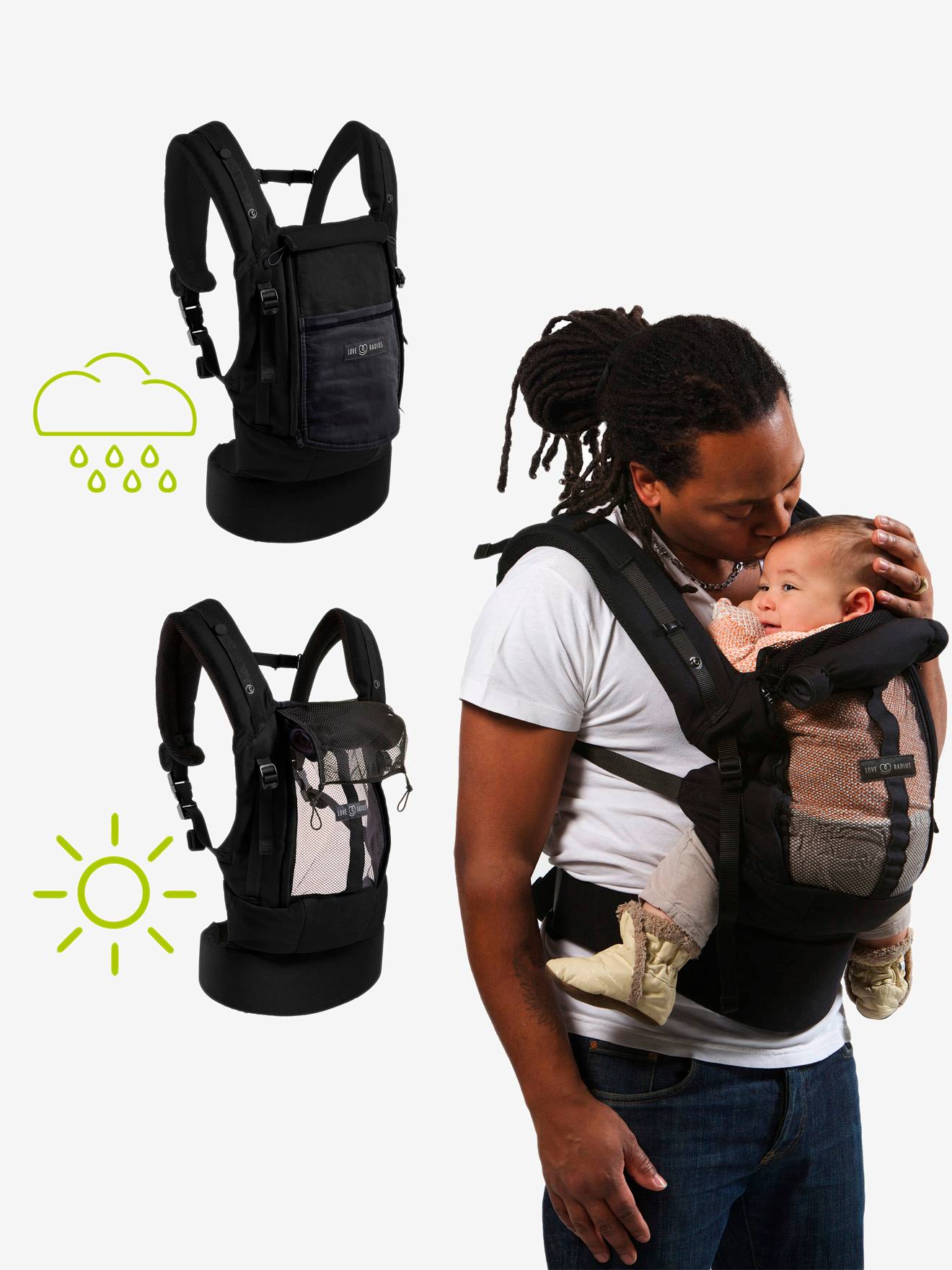 Physiologische Babytrage PhysioCarrier LOVE RADIUS by JPMBB - schwarz/anthrazit