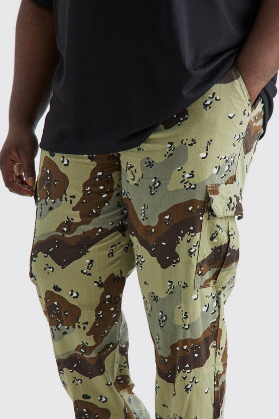 Plus lockere Camouflage Cargo-Hose mit Schnür-Detail