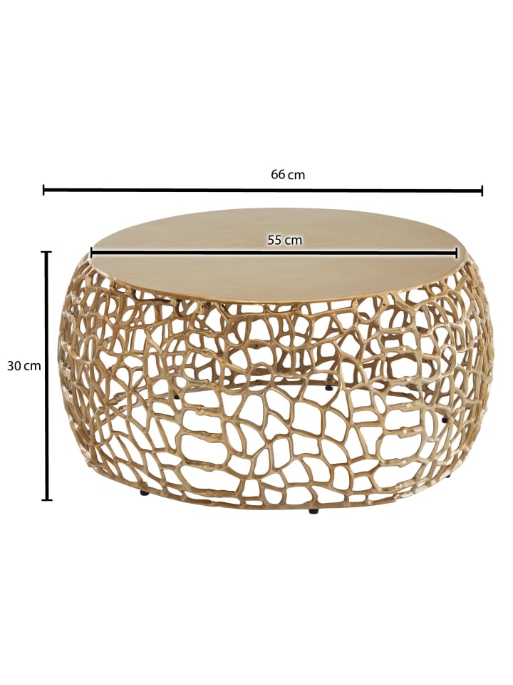 KADIMA DESIGN Couchtisch Ast-Design | Metall Gold, 66x66cm, Rund in Gold günstig kaufen onesize