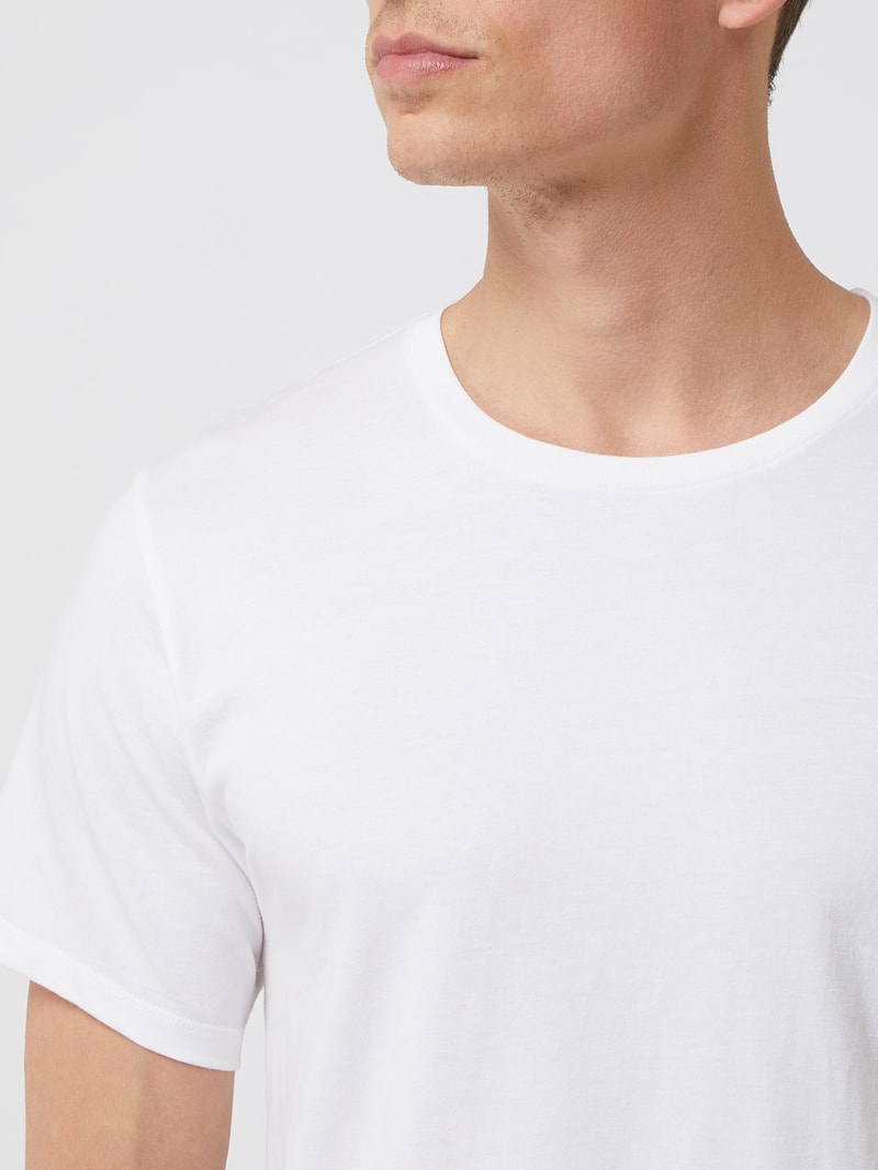 T-Shirt mit Stretch-Anteil im 3er-Pack in weiß