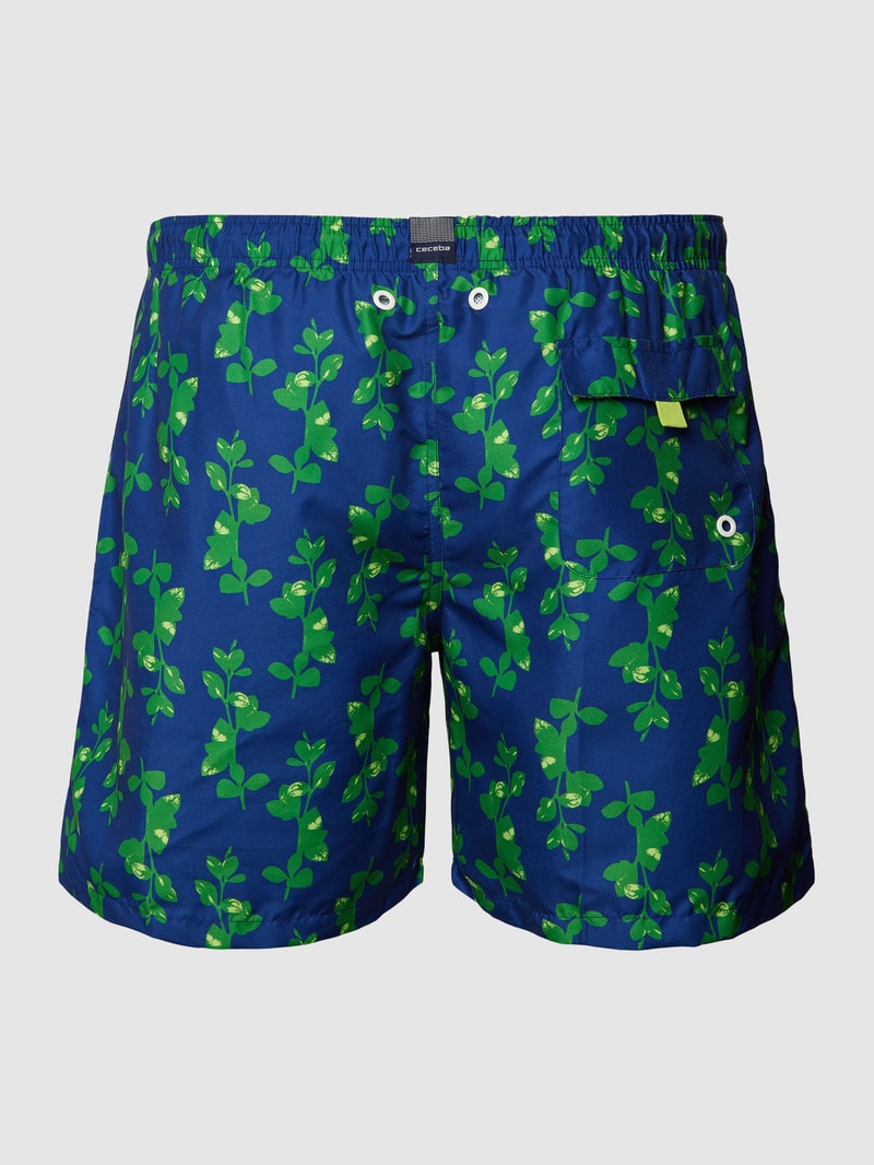 PLUS SIZE Badehose mit Allover-Muster in marineblau
