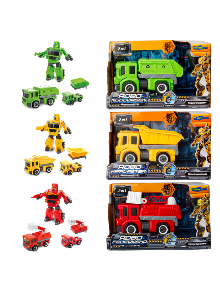miniHeld 3er Set Transformierbarer Roboter Feuerwehr, Kipplaster, Müllwagen 3 Jahre günstig kaufen onesize