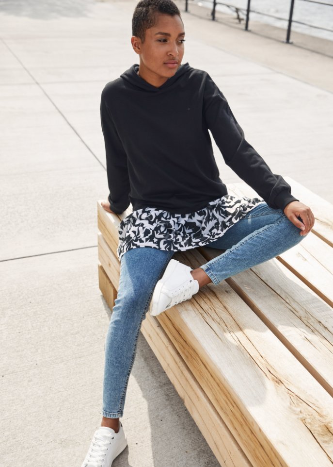 Sweatshirt mit Rockansatz