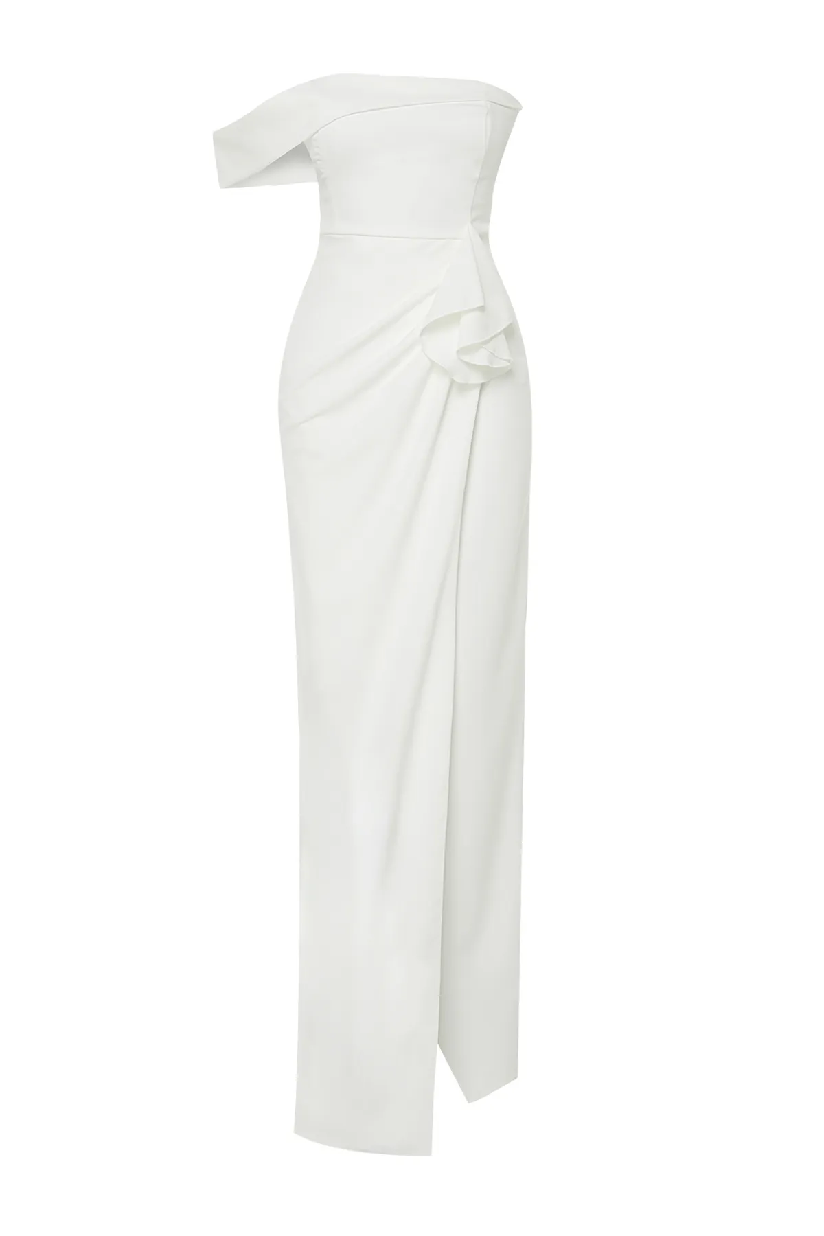 Trendyol Collection  Weißes, gerades, regelmäßig gewebtes Abendkleid und Heimkehrkleid TPRSS21AE0010