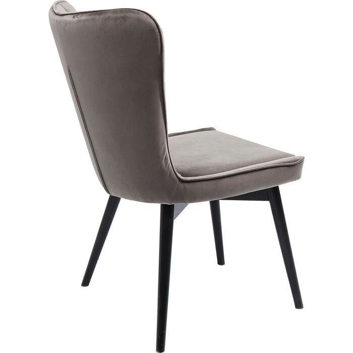KARE Stuhl Black Marshall Velvet Grau