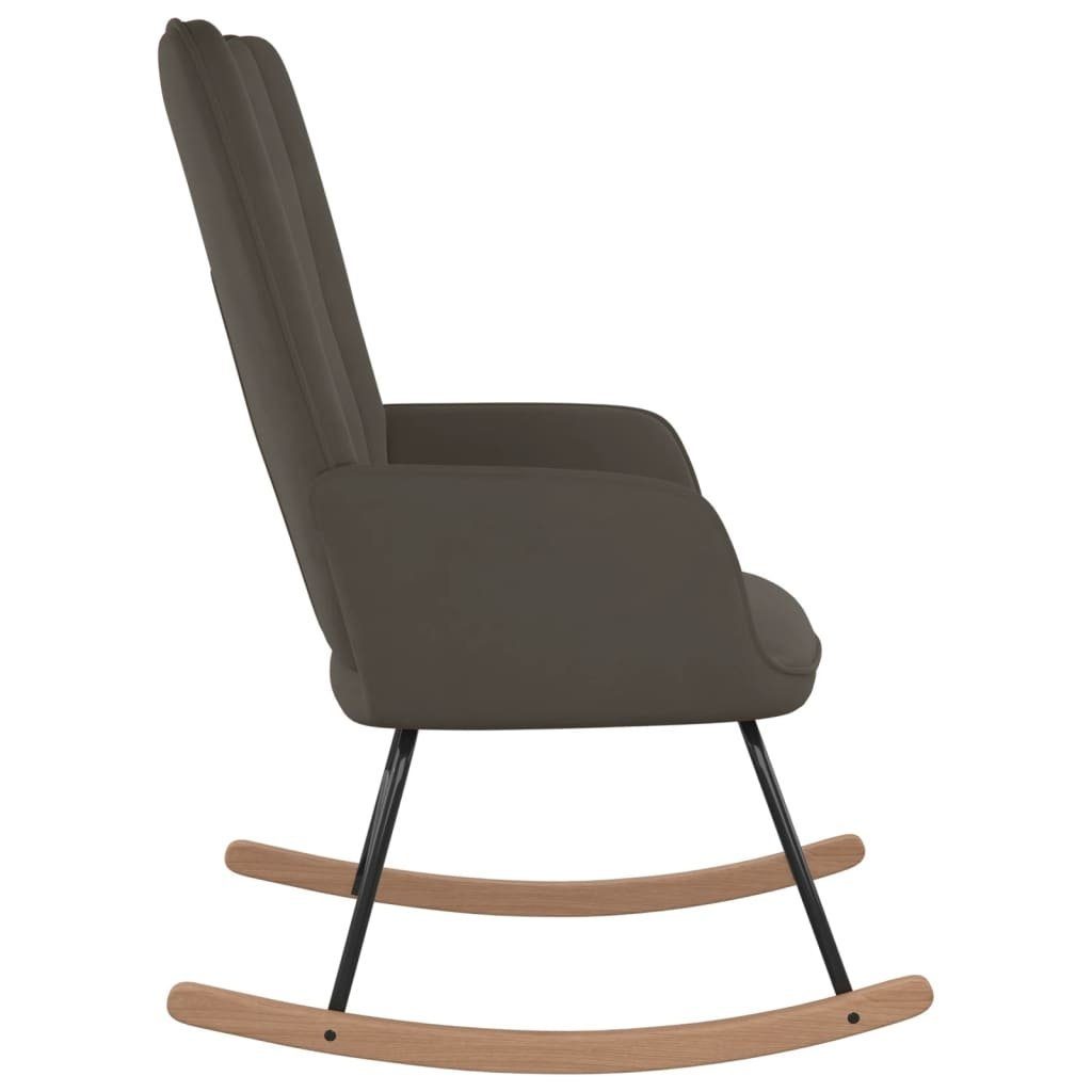 möbelando Schaukelstuhl Hattert (B/H/T: 61x98x78 cm), aus Samt (100% Polyester), massives Buchenholz, Stahl in Dunkelgrau