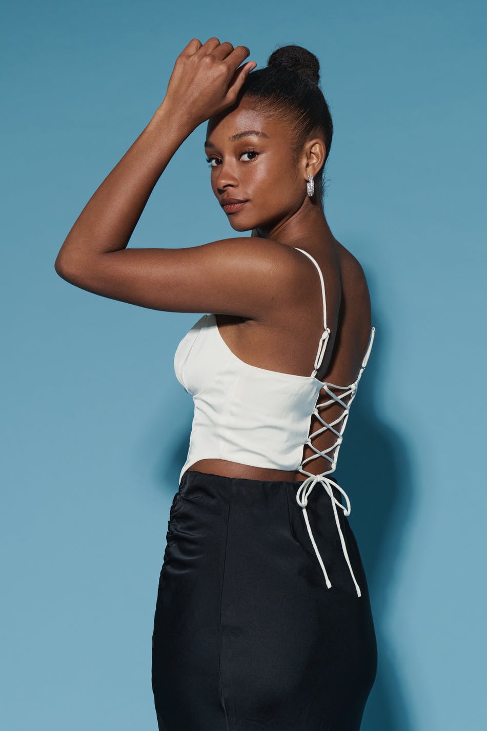 Gathered bust strap top