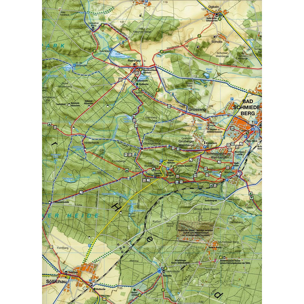 Rad- und Wanderkarte Dübener Heide 1: 35.000 - Wanderkarte
