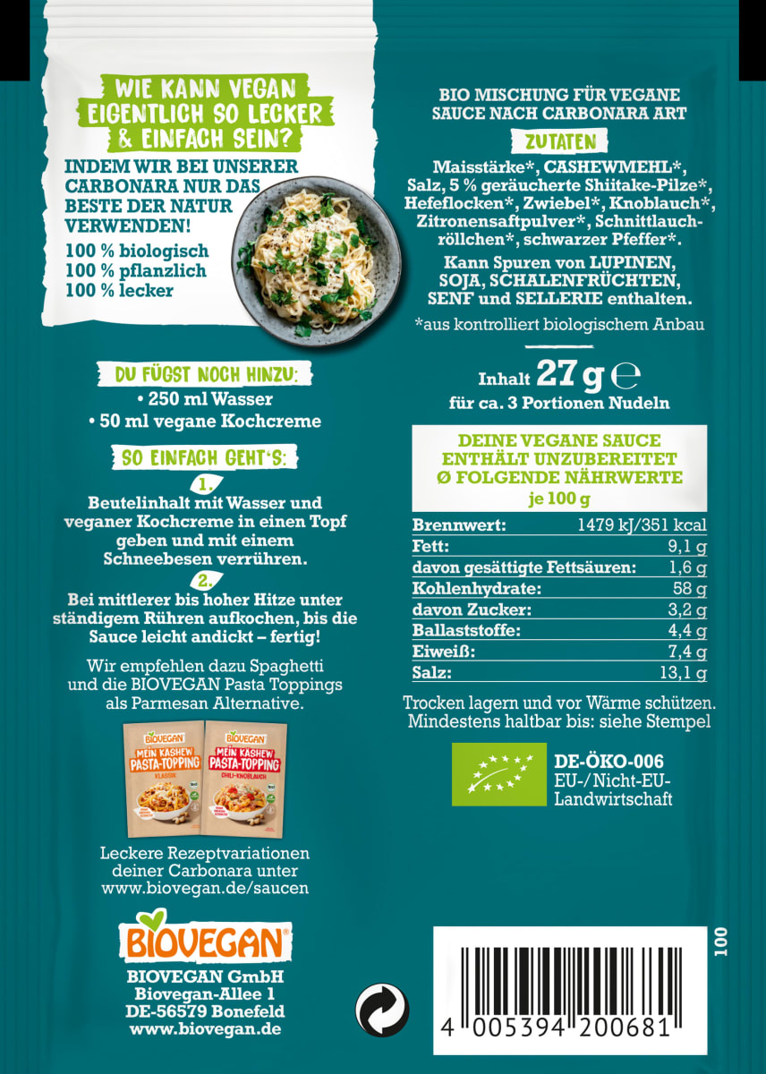 Meine vegane Carbonara, 27 g