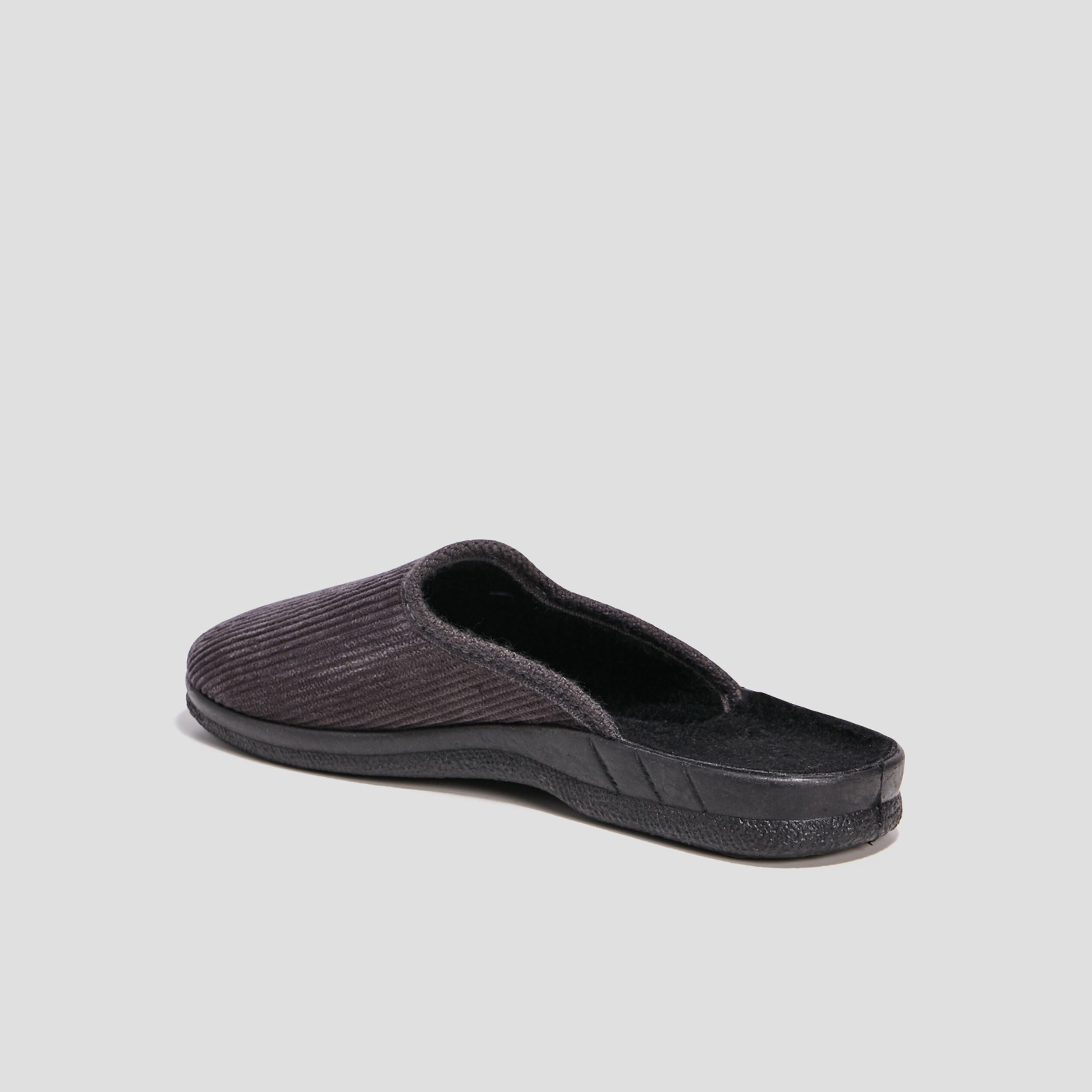 Chaussons mules velours gris homme | La Halle