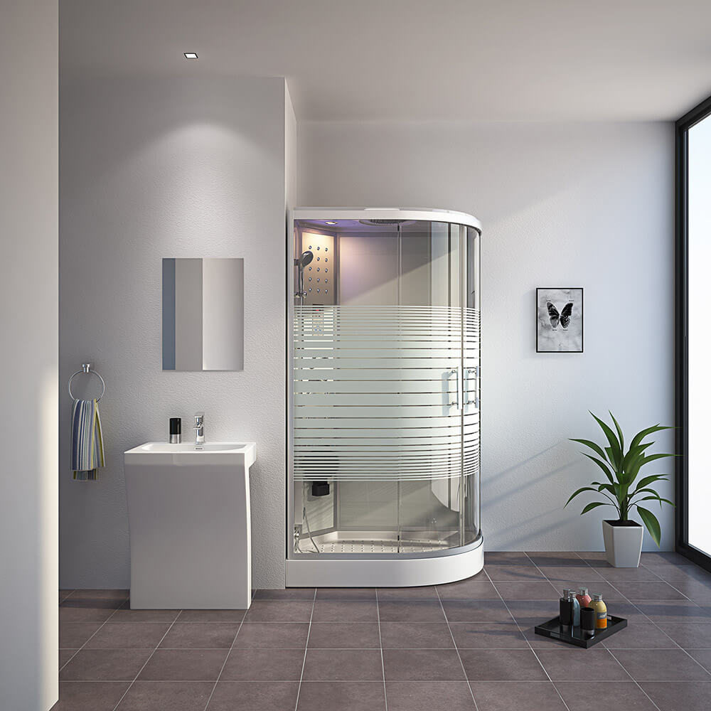 Home Deluxe Duschkabine WHITE PEARL - ca. 120 x 80 cm, Rechts