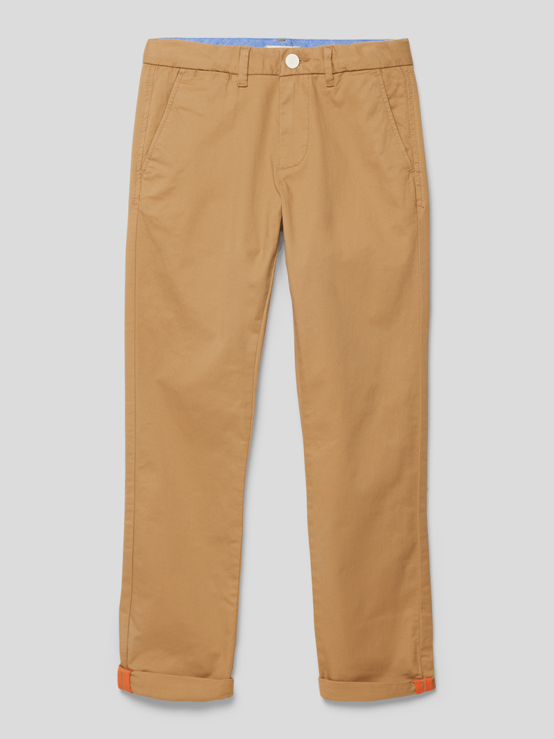 Regular Slim Fit Stoffhose mit Paspeltaschen am Gesäß in sand