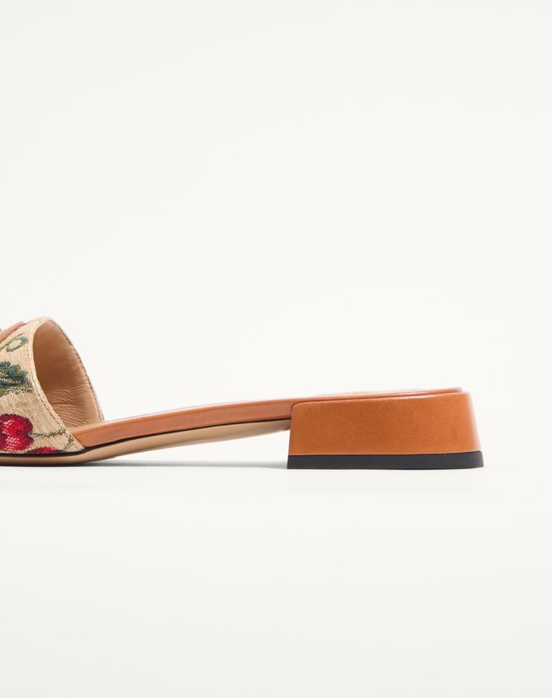 VLogo Signature Raffia Jacquard Slidesandaler med Kirsebærmotiv 20 mm