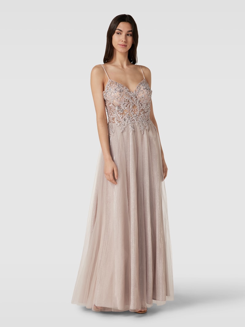 Cocktailkleid mit Herz-Ausschnitt in hellrosa
