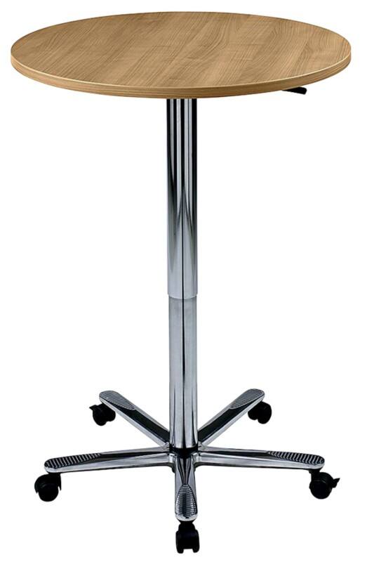 Hammerbacher Säulentisch Buche, Silber 800 x 1.140 x 720 - 1.140 mm