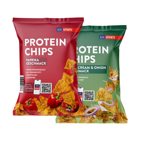 Protein Chips Sour Cream + Paprika, 12er Set (12 x 60 g = 720 g)