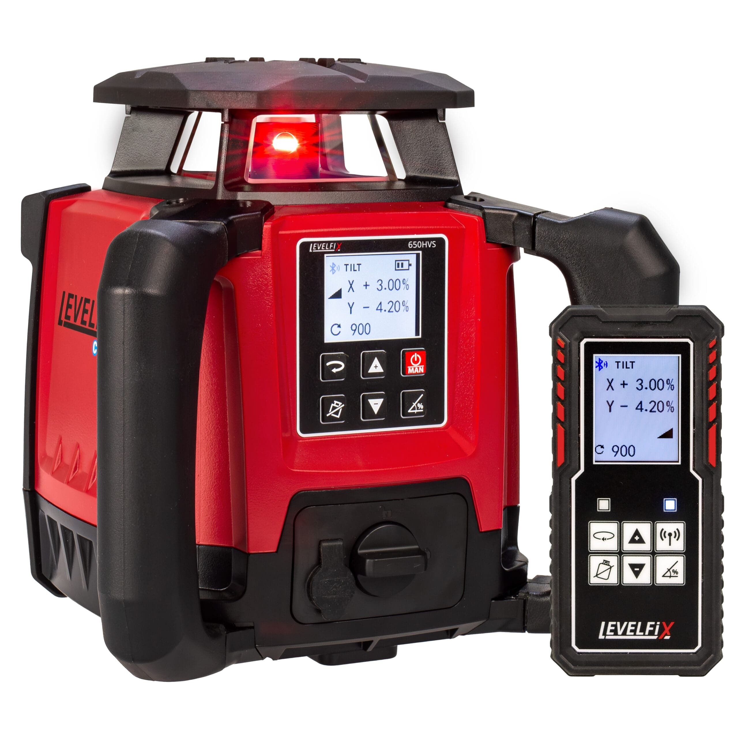 Levelfix 554642 650HVS Horizontal/Vertical Construction Laser Set Red with 2.7m Tripod and Staff