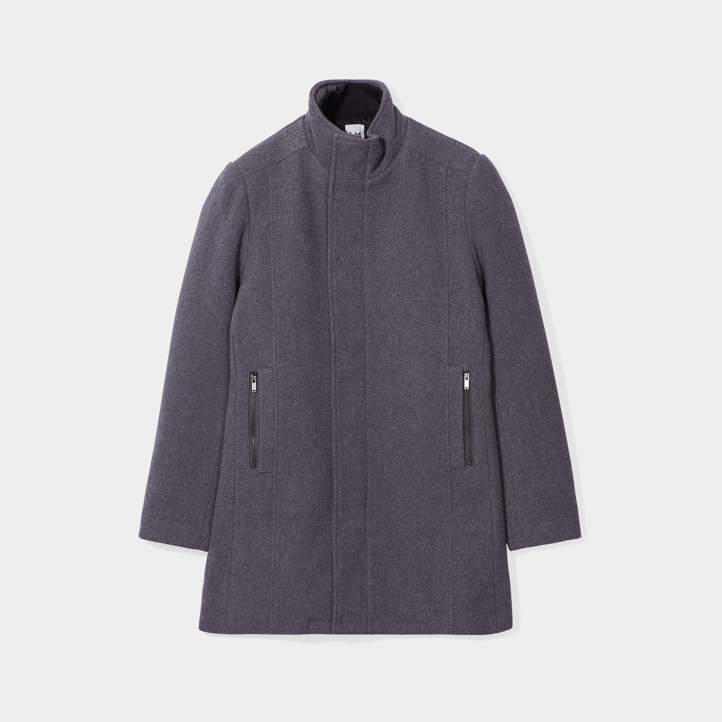 Manteau droit long gris foncé homme | La Halle